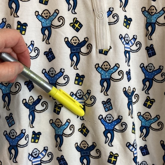 Roller Rabbit Monkey Nights 100% Cotton Pajama Set L Luxury Monkey Novelty Print - Picture 10 of 16